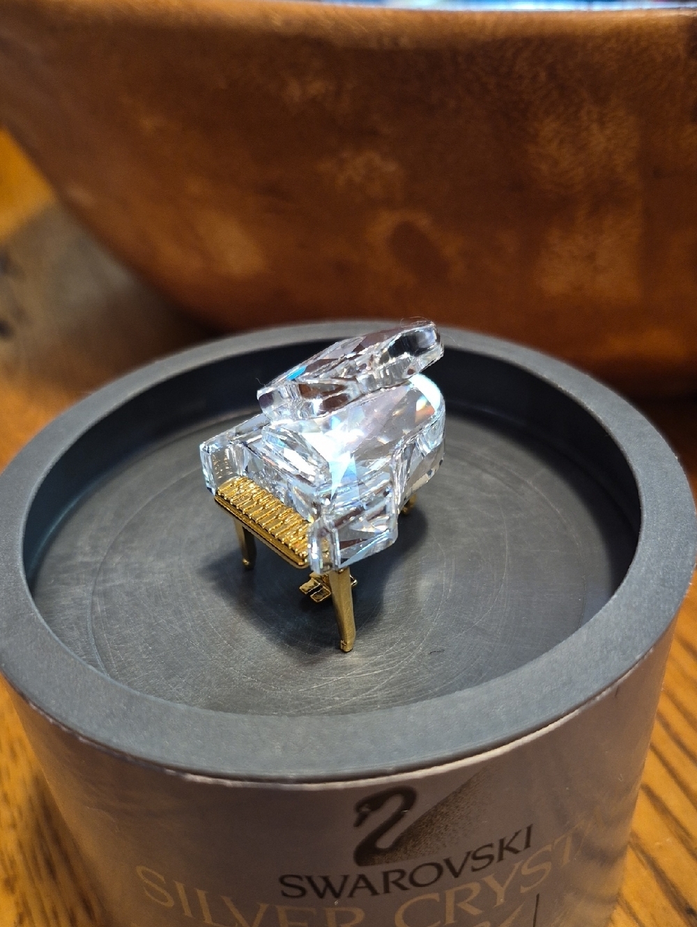 Swarovski Clear Crystal Grand Piano with Gold Accents